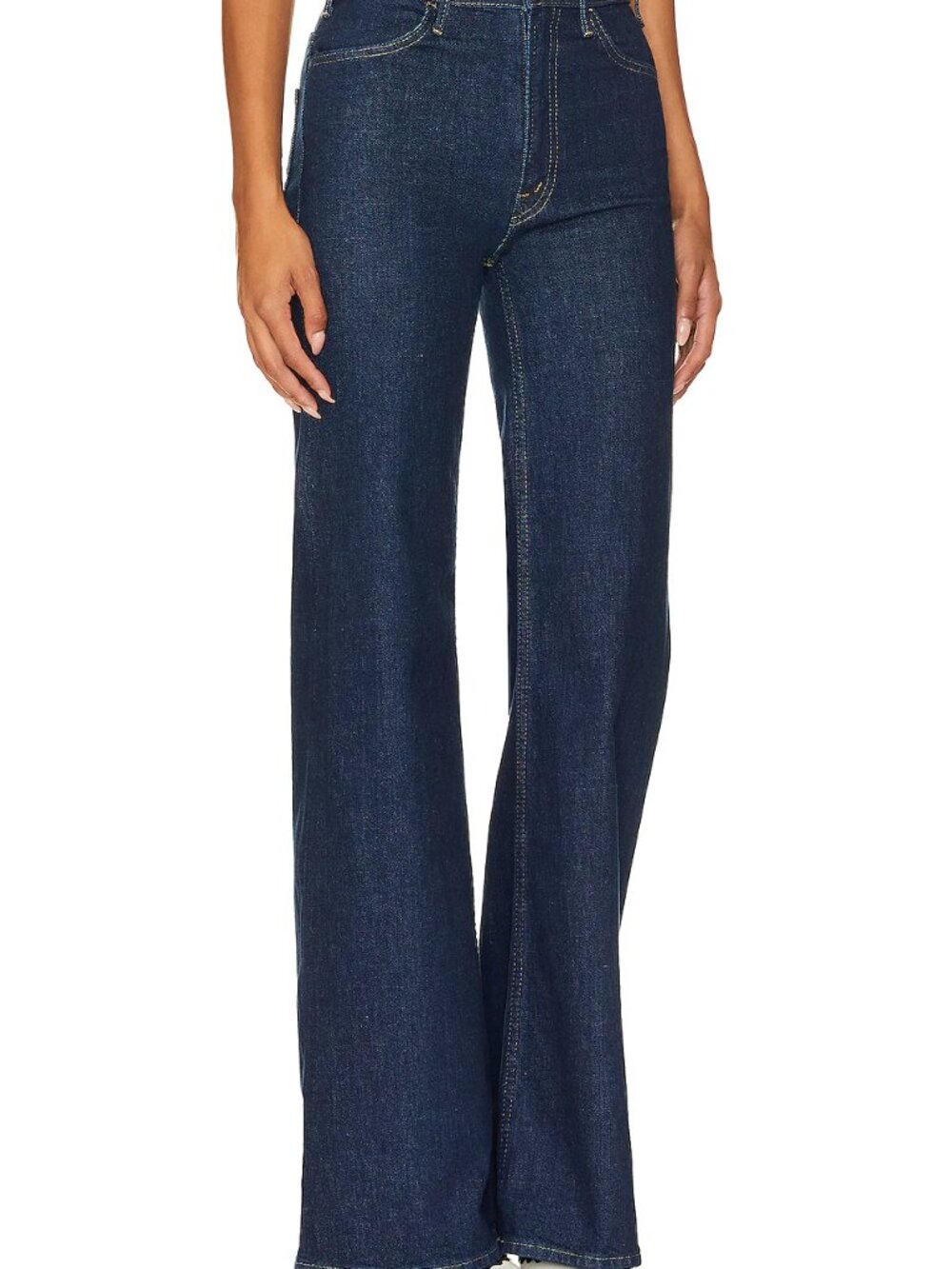 Mother Jeans Dark Blue Wide Leg Flared Trouser Jean Size 27